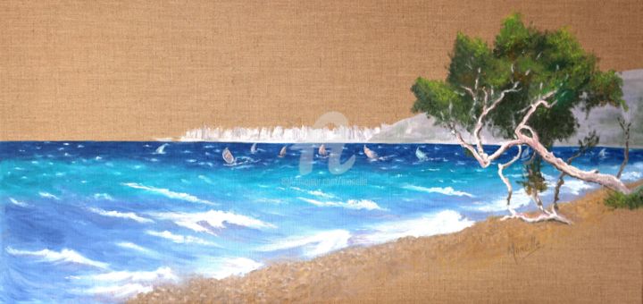 Pintura intitulada "BEAUTE OCEANE. ( Rh…" por Monelle, Obras de arte originais