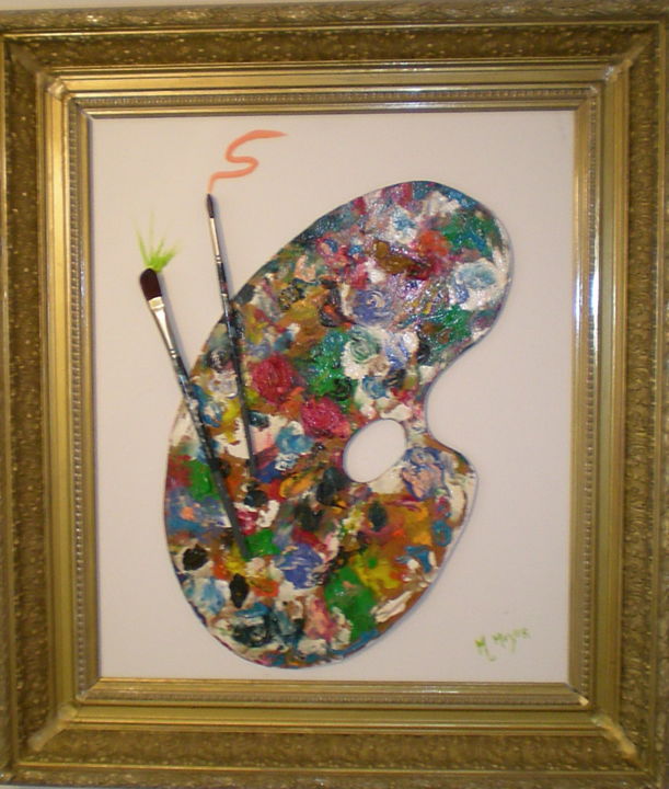 제목이 "palette"인 미술작품 Monika로, 원작, 기름 목재 패널에 장착됨