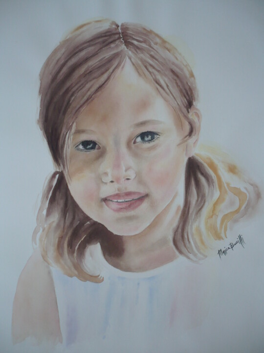 Painting titled "ilaria.jpg" by Monica Buccilli, Original Artwork, Watercolor