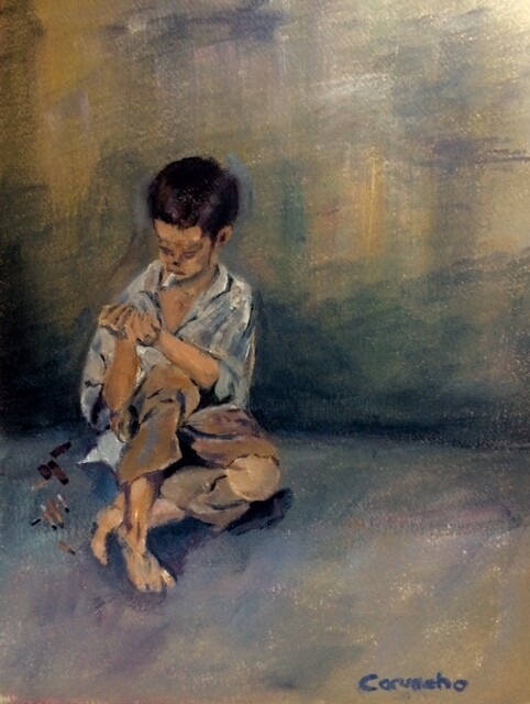 Painting titled "Golfillo" by Mónica Caruncho Fontela, Original Artwork, Oil