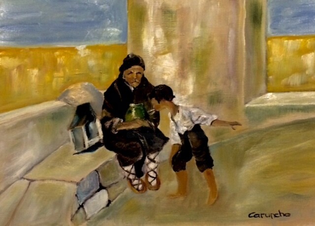 Картина под названием "El Lazarillo de Tor…" - Mónica Caruncho Fontela, Подлинное произведение искусства, Масло