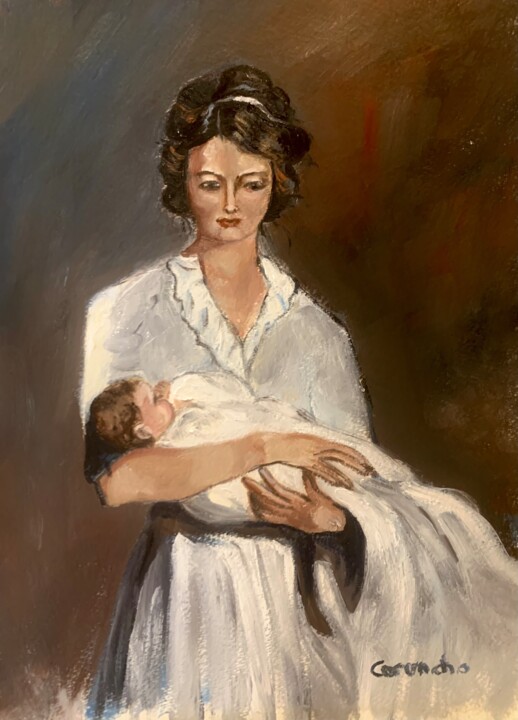 Painting titled "Madre" by Mónica Caruncho Fontela, Original Artwork, Oil