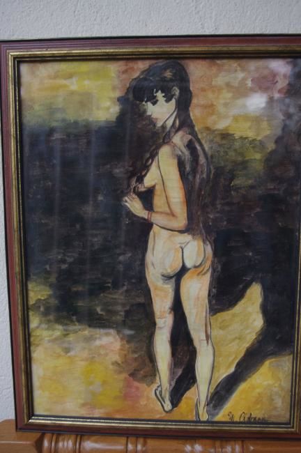 Painting titled "Egyptian Girl- afte…" by Monica Ciobanu, Original Artwork, Oil