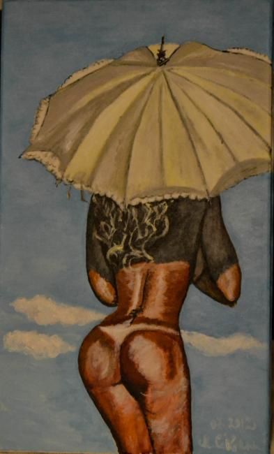 "Girl with an umbrel…" başlıklı Tablo Monica Ciobanu tarafından, Orijinal sanat