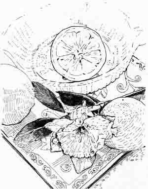 Drawing titled "Lemon & Tile" by Monica Del Rio, Original Artwork