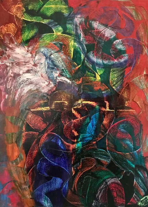 Painting titled "Cosmic Dreams" by Monica Elizabeth Roses, Original Artwork, Oil