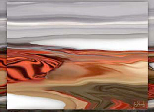 Digitale Kunst getiteld "Paisaje en rojo" door Monica Máscolo, Origineel Kunstwerk, Digitaal Schilderwerk