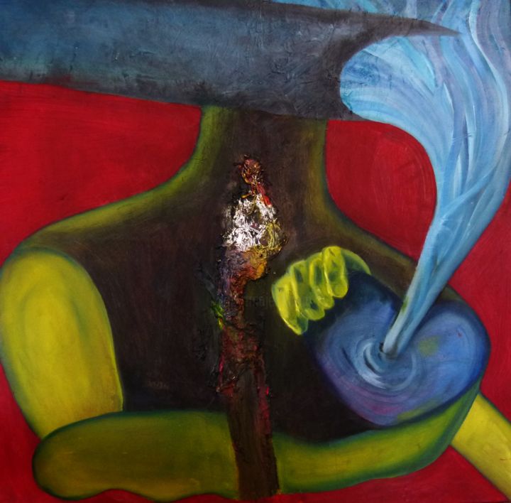 Peinture intitulée "clear conscience" par Karmica, Œuvre d'art originale, Huile
