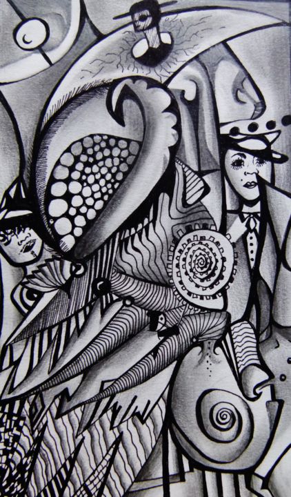 Dessin intitulée "sensory 3" par Karmica, Œuvre d'art originale, Crayon
