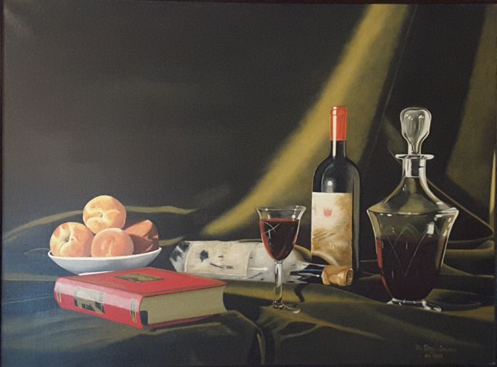 Painting titled "Hommage à Baudelaire" by Monica Stagi-Decroix, Original Artwork, Oil