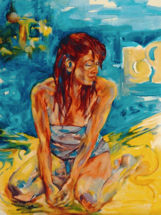 Painting titled "Françoise H." by Monica Jacquin, Original Artwork, Oil