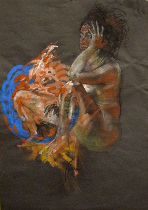 Peinture intitulée "Maud Jungle" par Monica Jacquin, Œuvre d'art originale, Huile