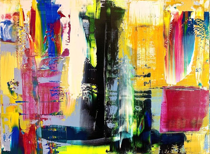 Painting titled "UNFINISHED STORIES" by Monica Maja Richardson, Original Art, Acrylic Mounted on Stretcher frame