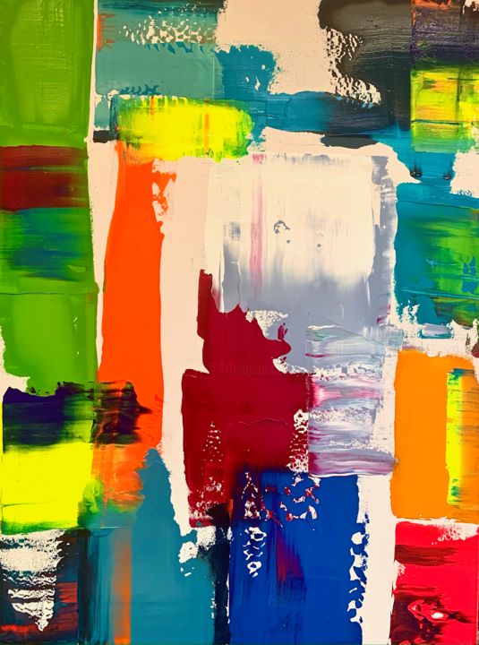 Painting titled "PLAY WITH ME" by Monica Maja Richardson, Original Art, Acrylic Mounted on Stretcher frame