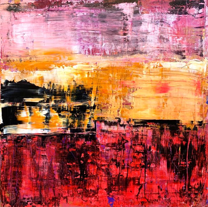 Painting titled "DREAMING" by Monica Maja Richardson, Original Art, Acrylic Mounted on Wood Panel