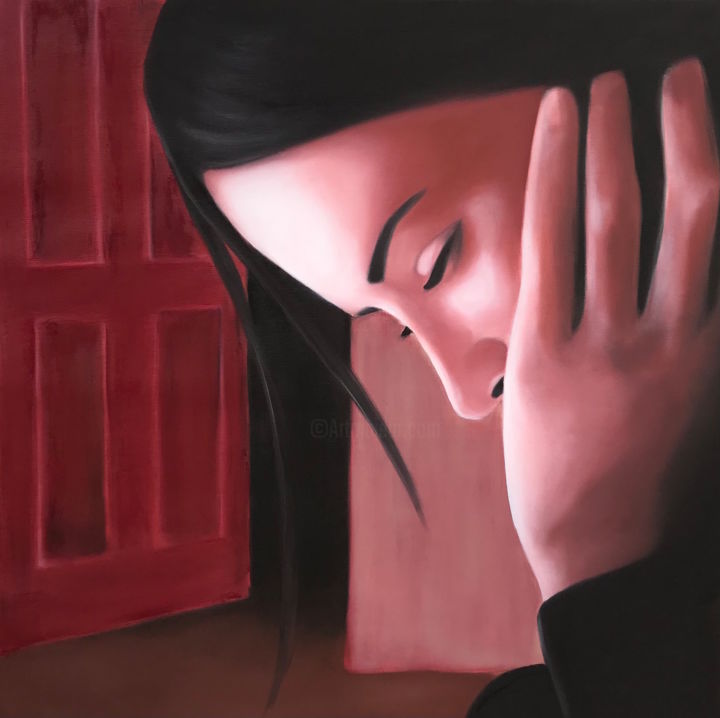 Painting titled "Solitude" by Mónica Silva, Original Artwork, Oil