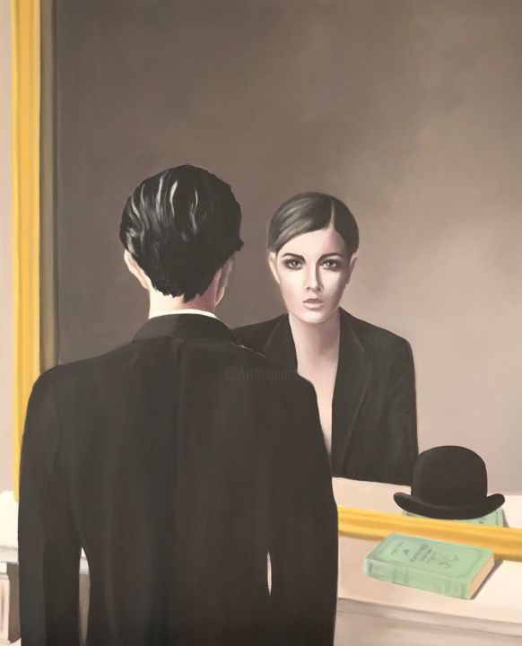 Pittura intitolato "Magritte meets Kund…" da Mónica Silva, Opera d'arte originale, Acrilico