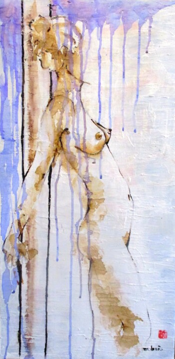 Картина под названием "Belle cambrure" - Monick Bres, Подлинное произведение искусства, Чернила