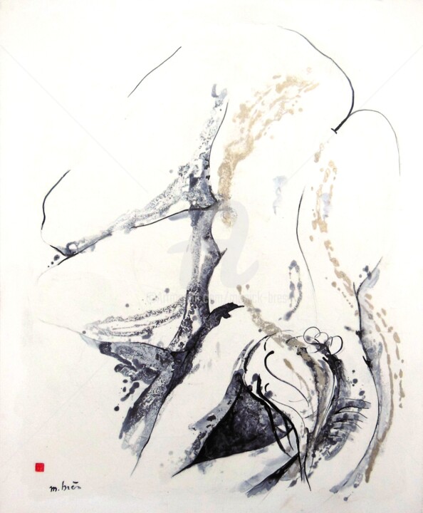 Dessin intitulée ""Adèle" ou "L'Altip…" par Monick Bres, Œuvre d'art originale, Encre