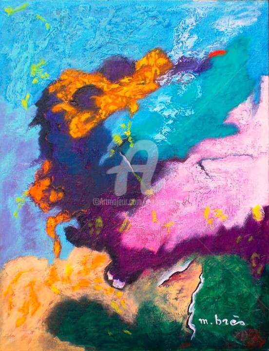 제목이 "abstrait-50-x-65-cm…"인 미술작품 Monick Bres로, 원작, 아크릴