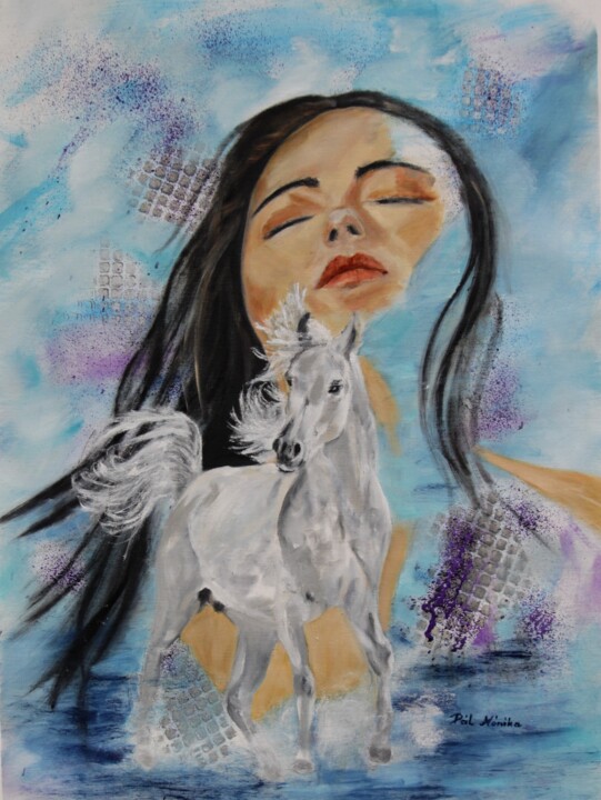 Painting titled "Breeze of Freedom" by Mónika Katalin Pál, Original Artwork, Oil