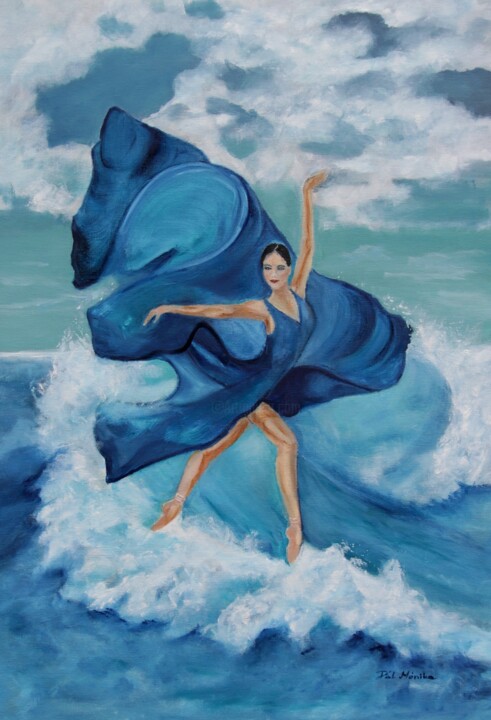 Painting titled "Bewitching Dance of…" by Mónika Katalin Pál, Original Artwork, Oil
