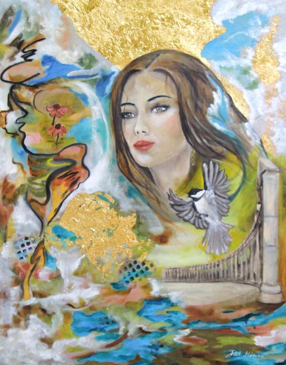 Painting titled "One Moment in Time" by Mónika Katalin Pál, Original Artwork, Oil