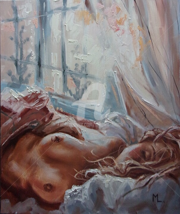 Pintura intitulada "WINTER MORNING" por Monika Luniak, Obras de arte originais, Óleo