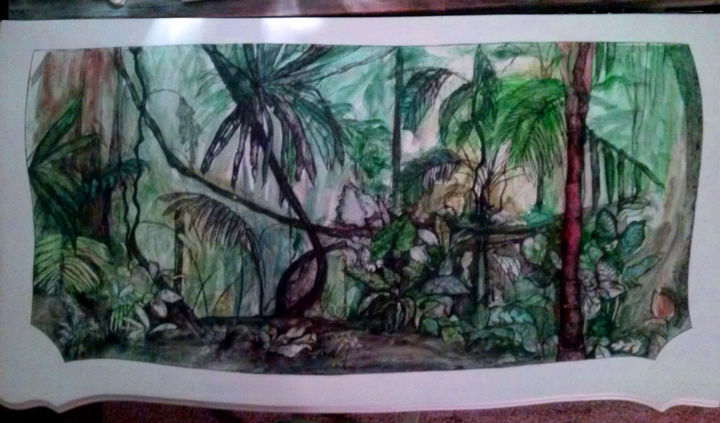 Painting titled "jungle" by Mojsejów, Original Artwork, Acrylic