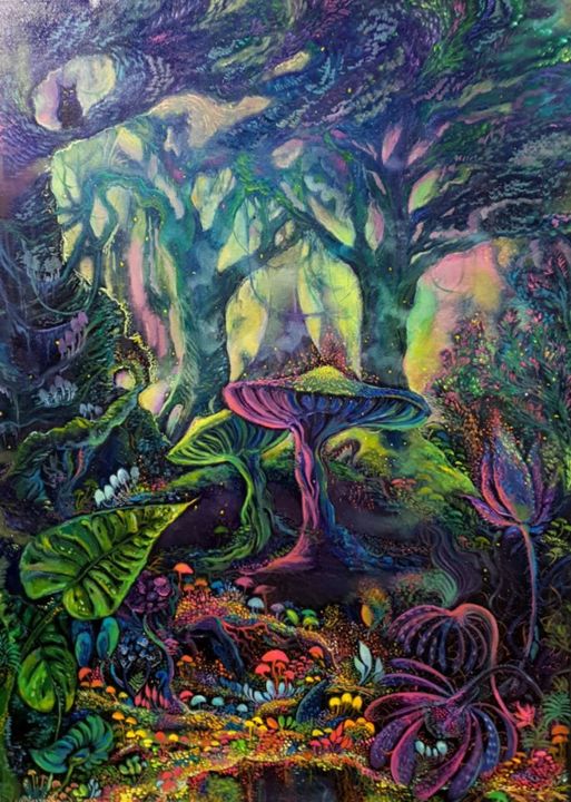 Pittura intitolato "Navi forest" da Mónika Nikodém, Opera d'arte originale, Olio