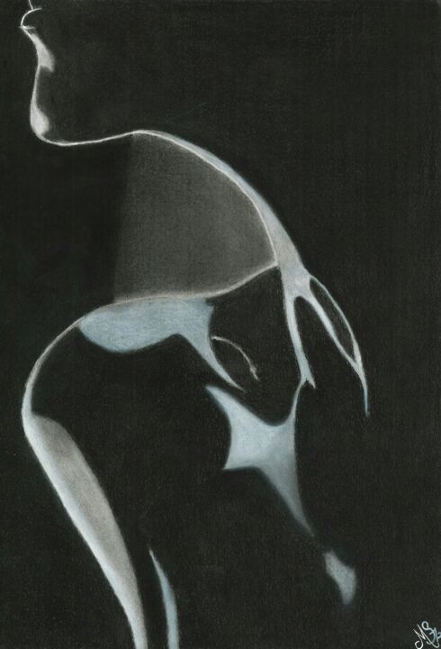 Drawing titled "The female mystique" by Monika Szabó, Original Artwork, Charcoal