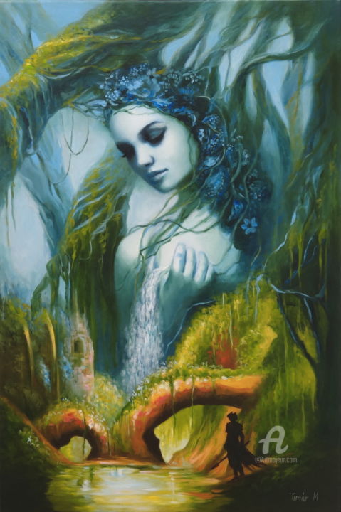 Pittura intitolato "The soul of forest" da Monika Timar, Opera d'arte originale, Olio