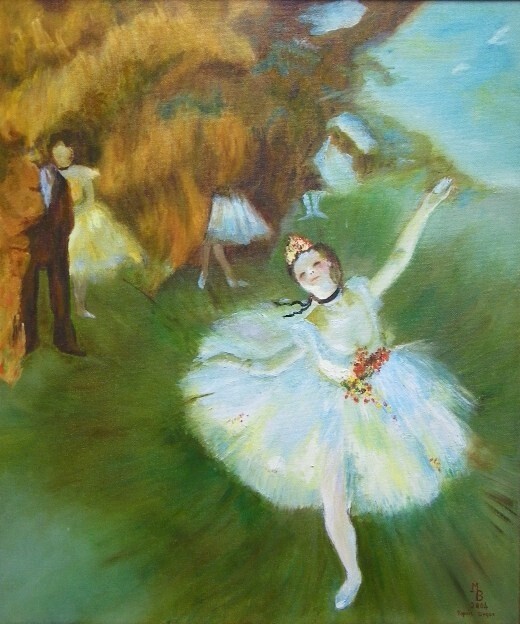 Painting titled "ballet" by Monique Belleville, Original Artwork, Oil