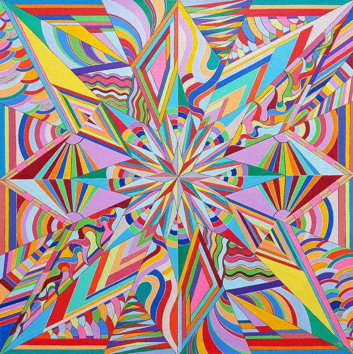 Peinture intitulée "Couleurs 3 décembre…" par Monique Bertina, Œuvre d'art originale, Acrylique