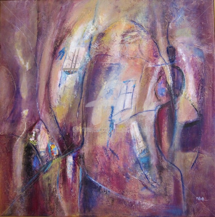 Painting titled "Sous la Voûte, les…" by Monique Chef, Original Artwork, Acrylic
