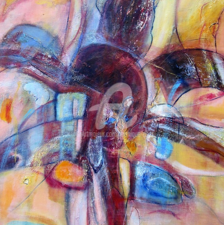 Peinture intitulée "Composition 2011-5" par Monique Chef, Œuvre d'art originale, Acrylique