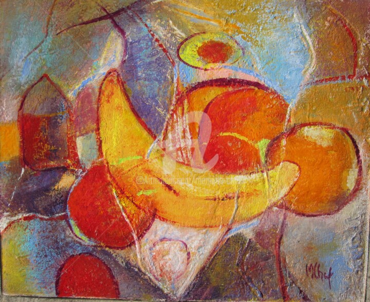 Malerei mit dem Titel "Fruits" von Monique Chef, Original-Kunstwerk, Acryl