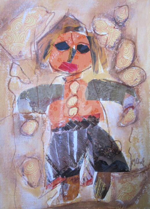 Картина под названием "Marionnette 14" - Monique Chef, Подлинное произведение искусства, Другой