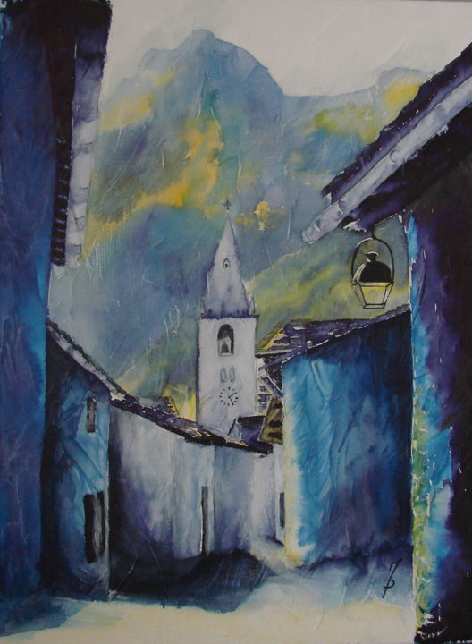 Peinture intitulée "BONNEVAL" par Monique Darry, Œuvre d'art originale, Encre