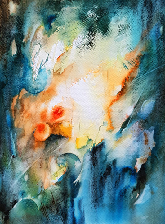 Painting titled "Ref-014.jpg" by Monique Delord, Original Artwork, Watercolor