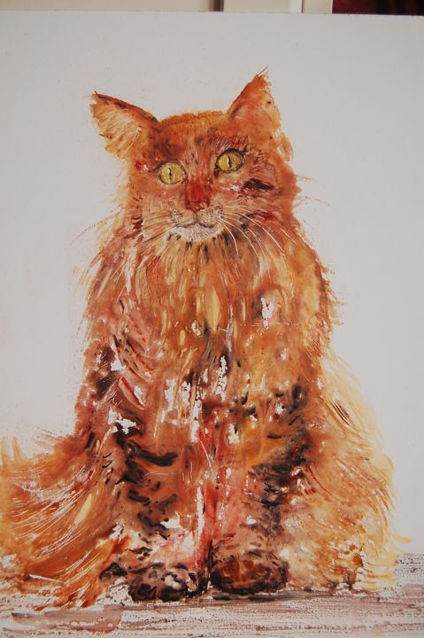 Painting titled "acrylique-animaux-c…" by Monique Hirel, Original Artwork