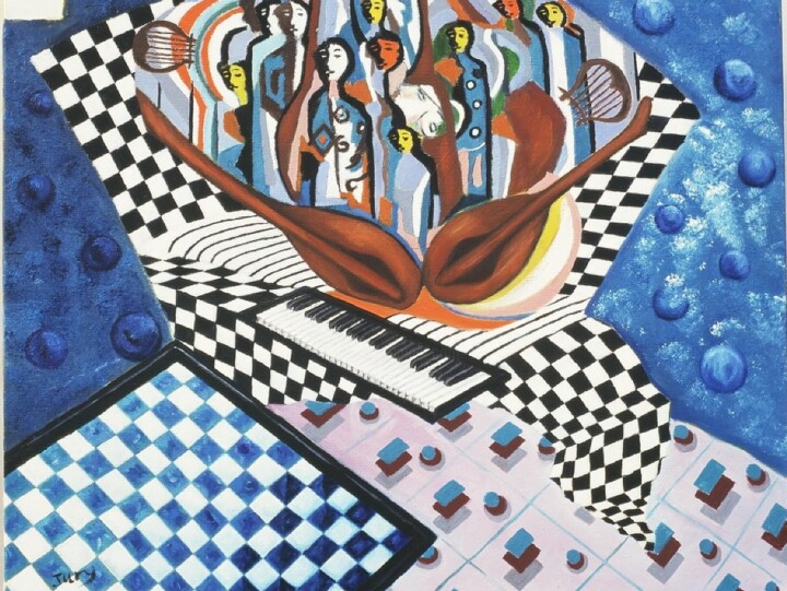 Pintura titulada "Musicolor" por Monique-Laurence Jury, Obra de arte original, Oleo Montado en Bastidor de camilla de madera