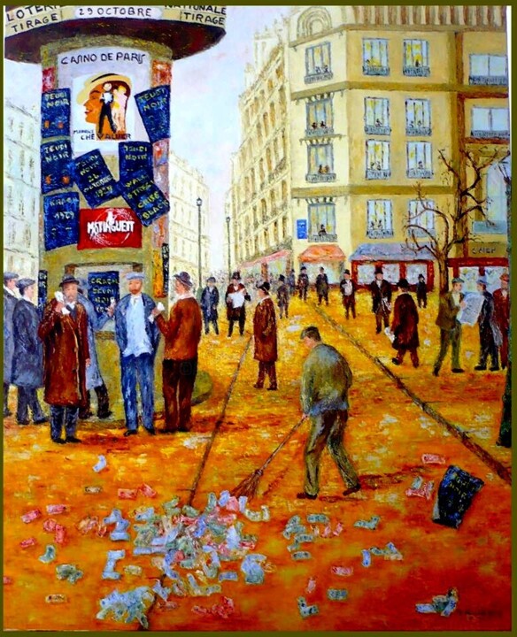 Painting titled "jeudi-noir.jpg" by Monique Laville, Original Artwork