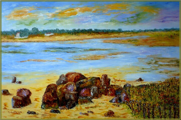 Peinture intitulée "L'île d'Oléron" par Monique Laville, Œuvre d'art originale, Huile