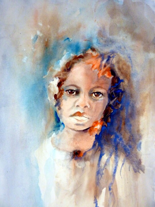 Painting titled "petite-namibienne.j…" by Monique Marie François (Moma), Original Artwork