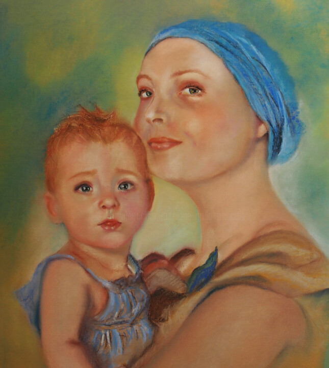 Painting titled "Miracle de la vie" by Monique Marie François (Moma), Original Artwork, Pastel