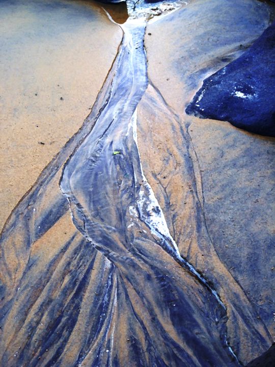 Photographie intitulée "Rêverie sur le sable" par Monique Anna Michel, Œuvre d'art originale, Light Painting