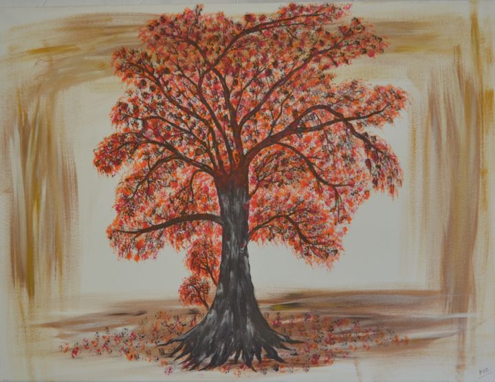 Peinture intitulée "L’automne" par Monique Schoonenburg (MSC), Œuvre d'art originale, Acrylique