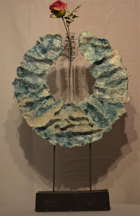 Escultura titulada "Turquoise" por Monique Schoonenburg (MSC), Obra de arte original