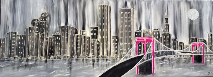 Painting titled "Brooklyn" by Monique Schoonenburg (MSC), Original Artwork, Acrylic